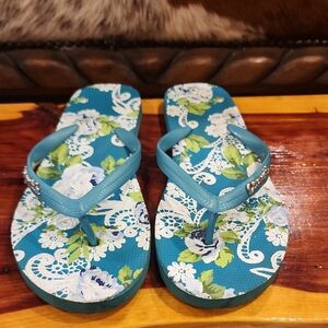 Aeropostale Blue Floral Sandals